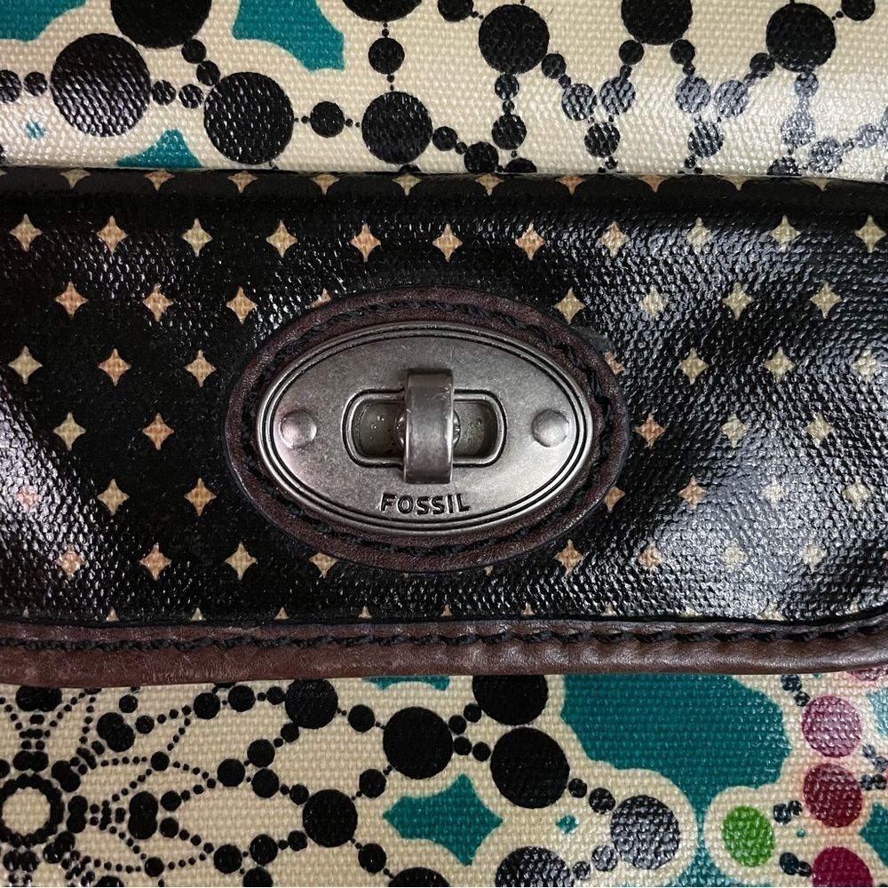 Fossil Keyper Leather Coated Crossbody Bag Floral Key-Per - Picture 2 of 8